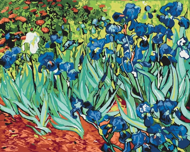 Malowanie po numerach BRUSHME 40x50 cm Irysy Van Gogh