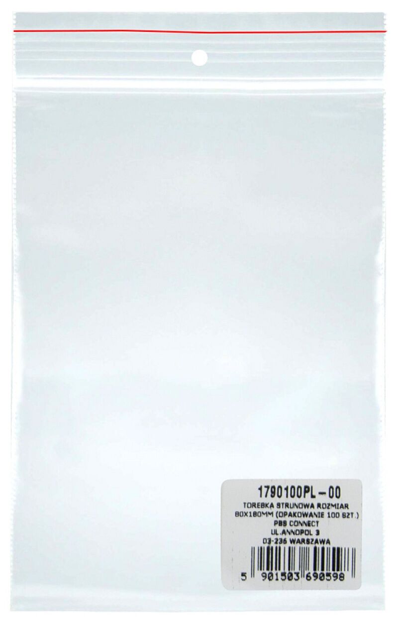 Torebka strunowa DONAU LDPE 80x180mm 100szt. transparentna