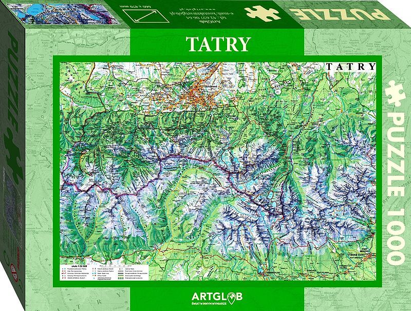 Puzzle 1000 tatry mapa turystyczna 1:50 000