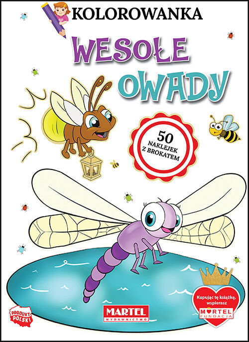 Wesołe owady. Kolorowanka z naklejkami
