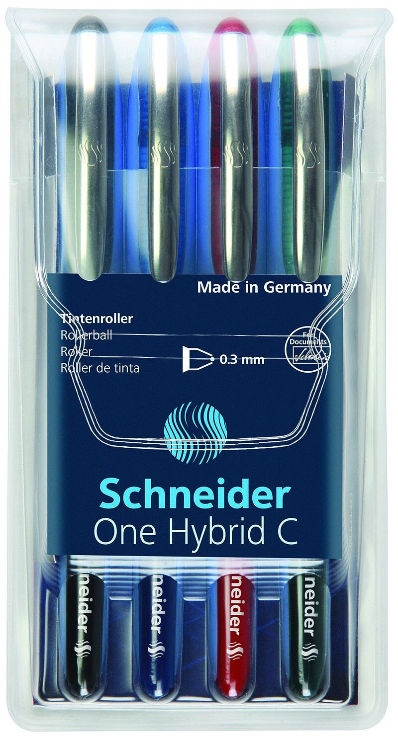 Pióro kulkowe schneider one hybrid c 0,3 mm w etui 4 kolory