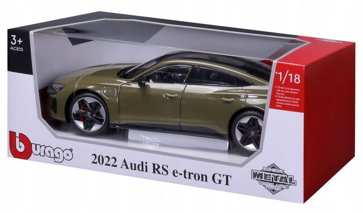 Bburago Model 1:18 2022 Audi RE E-Tron GT zielony