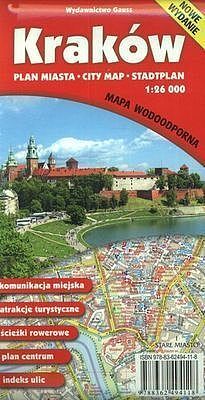 Kraków plan miasta 1:26 000 mapa wodoodporna