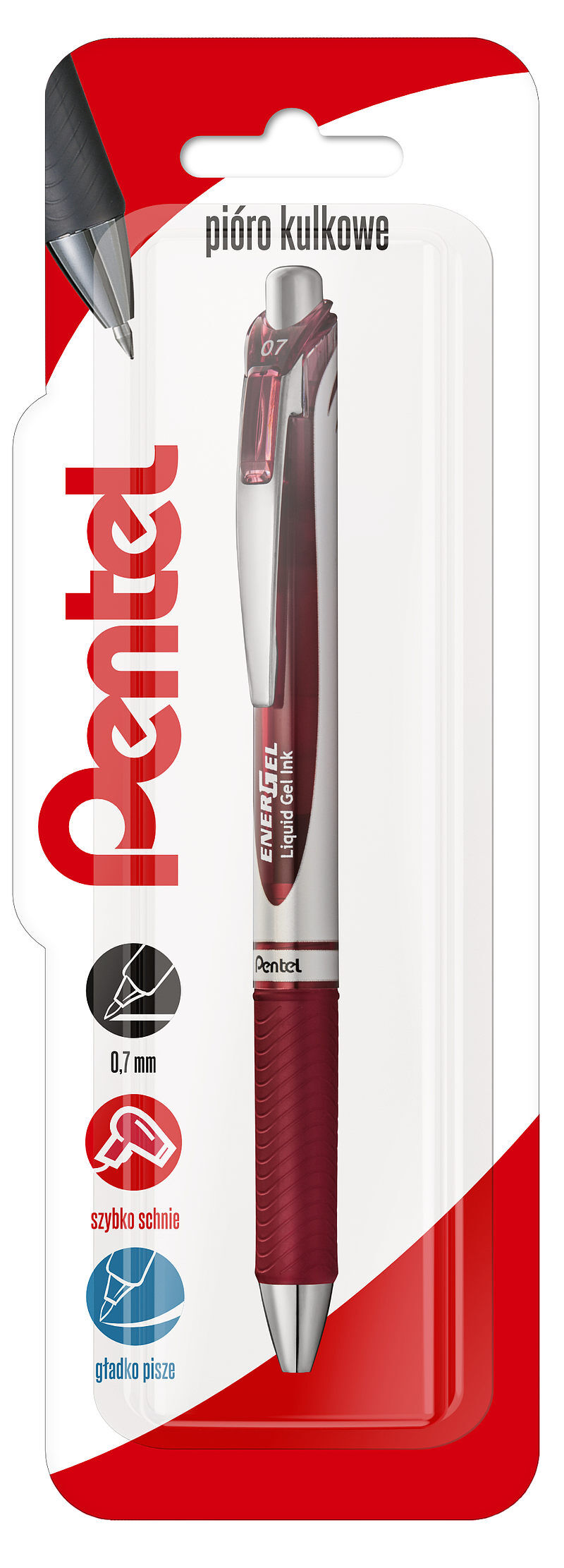 Pióro kulkowe 0,7 mm energel bl77 burgundowy 1 szt