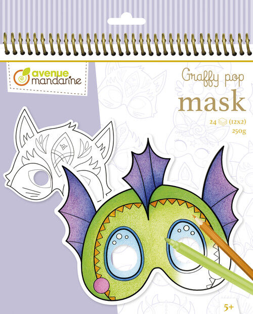 Blok z maskami do kolrowania Graffy Pop Mask - Fantastyczne zwierzęta