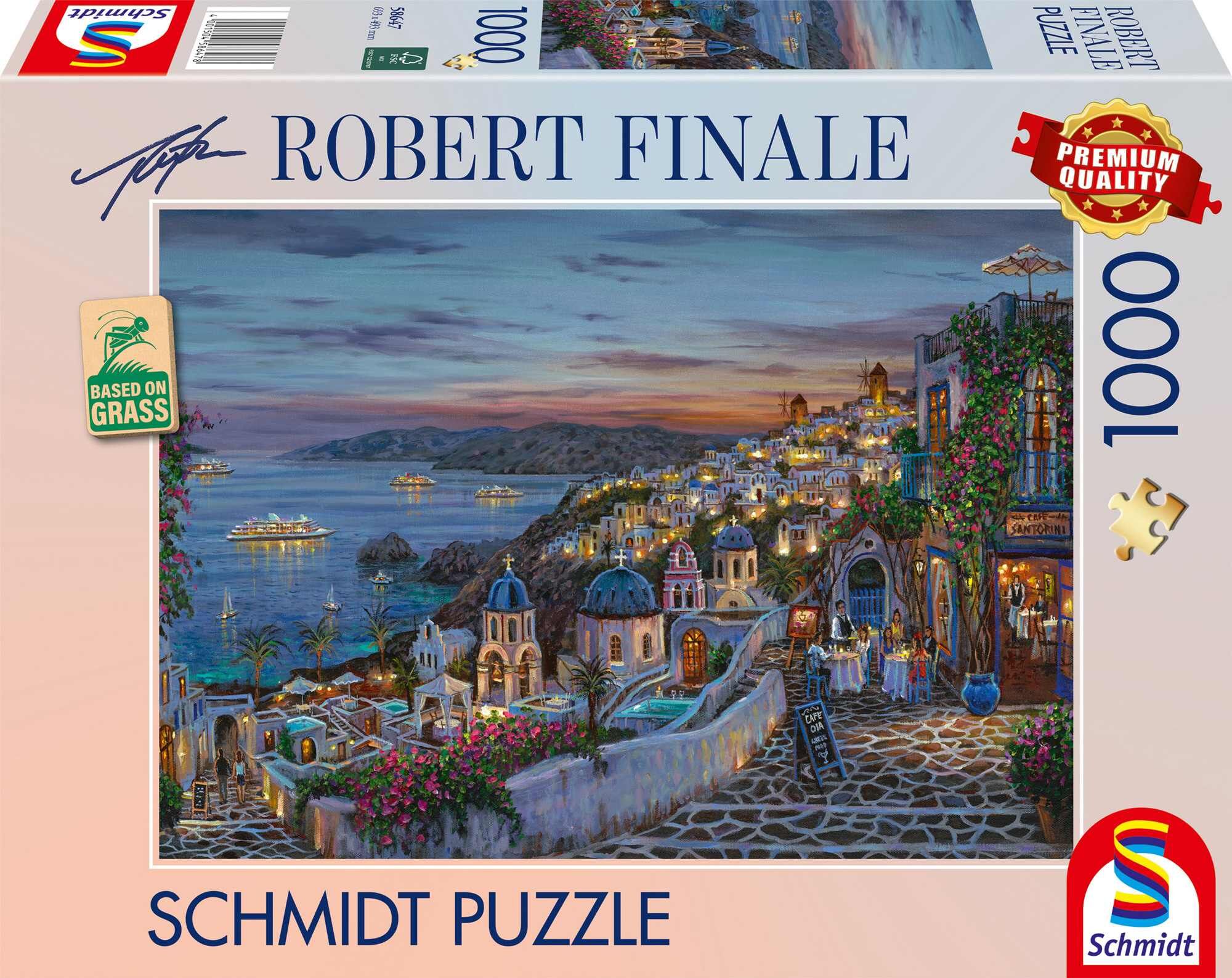 Puzzle 1000 PQ Robert Finale Zachód słońca na Santorini Grecja 113982