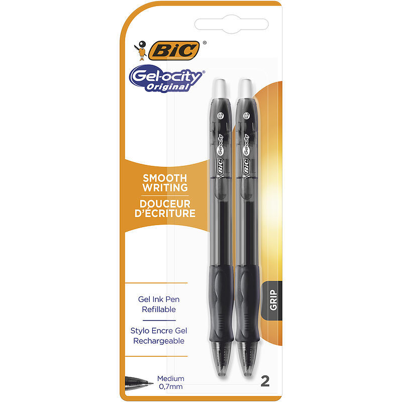 Długopis żelowy bic gel-ocity original czarny blister 2szt
