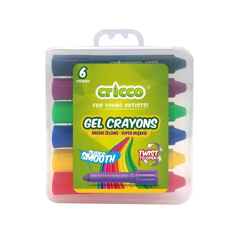 Kredki żelowe twist cricco 6-kol. Kaseta