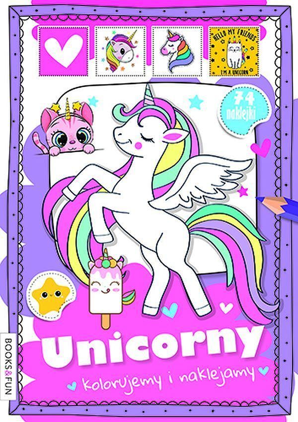 Unicorny. Kolorujemy i naklejamy