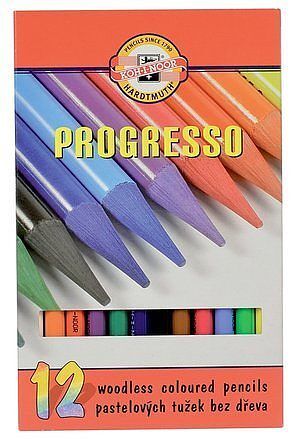 Kredki bezdrzewne Progresso 12 kol.