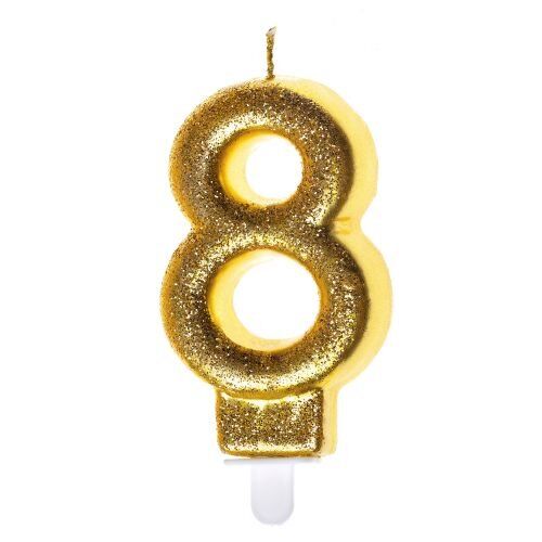 Świeczka brokatowa cyfra "8"