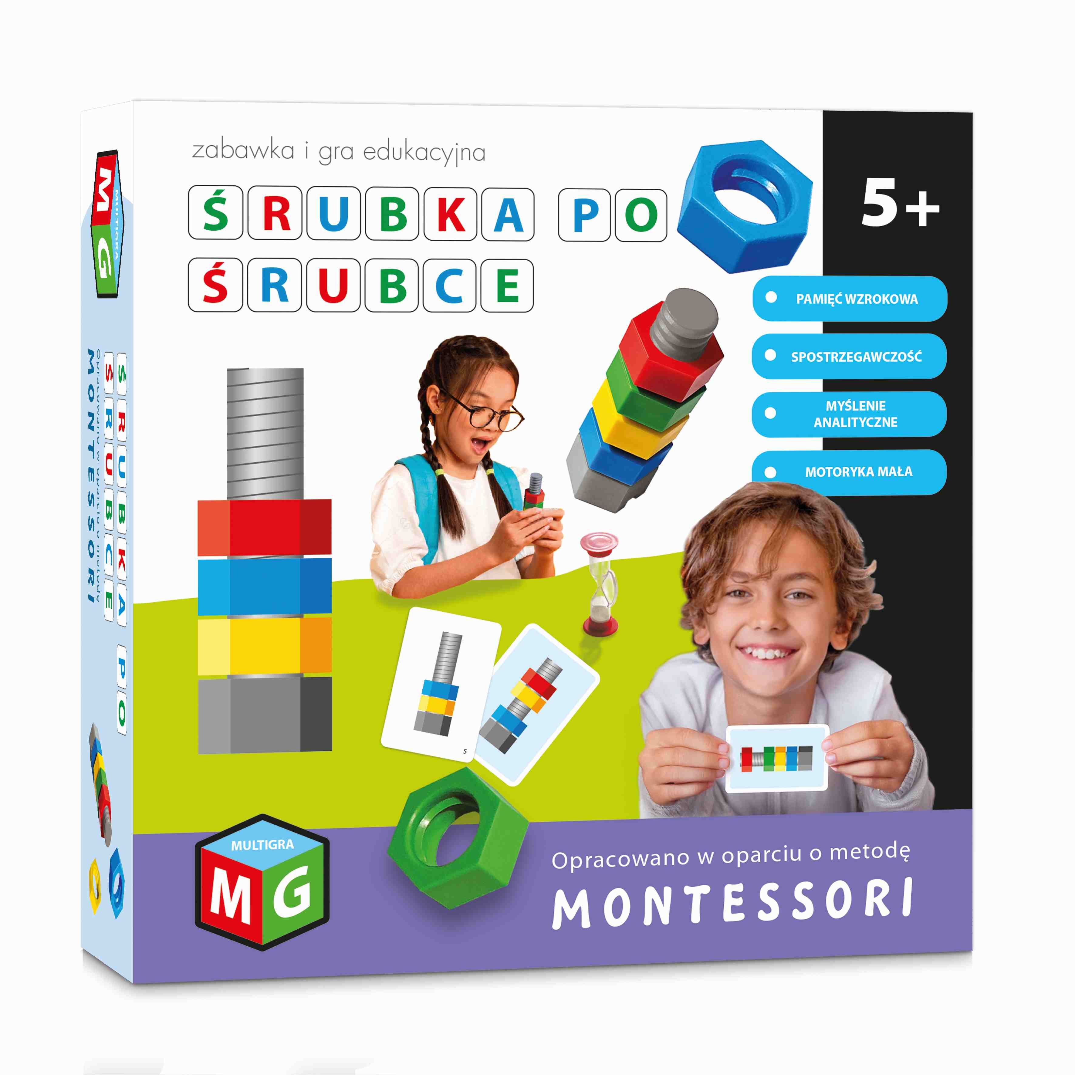 Zabawka i Gra Edukacyjna Montessori Śrubka Po Śrubce