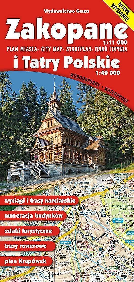Zakopane i tatry polskie. Mapa wyd. 2022