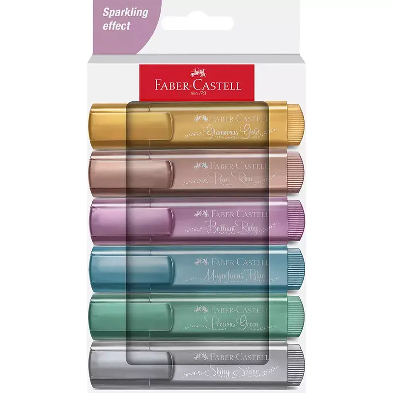 Zakreślacz faber-castell 1546 metaliczny 6 kolorów