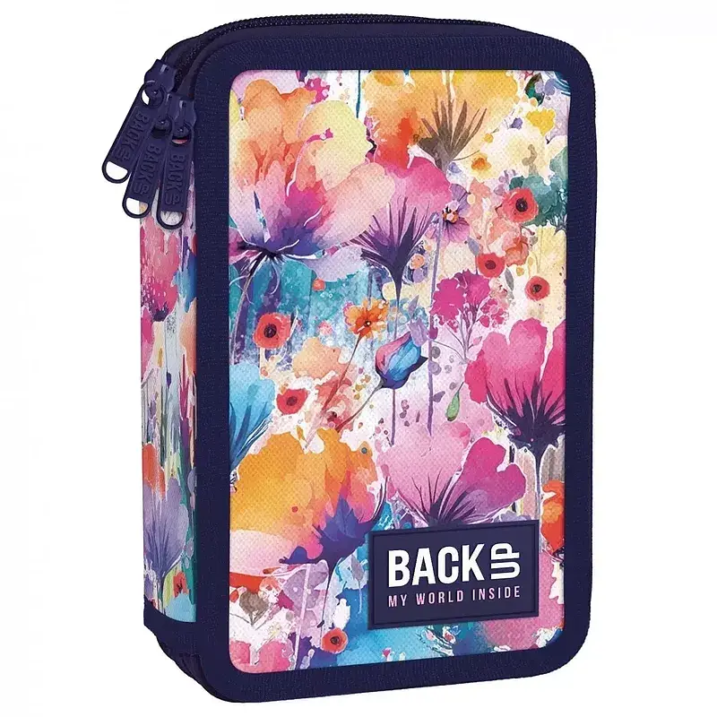 Piórnik z wyposażeniem BackUp Kwiaty letnie