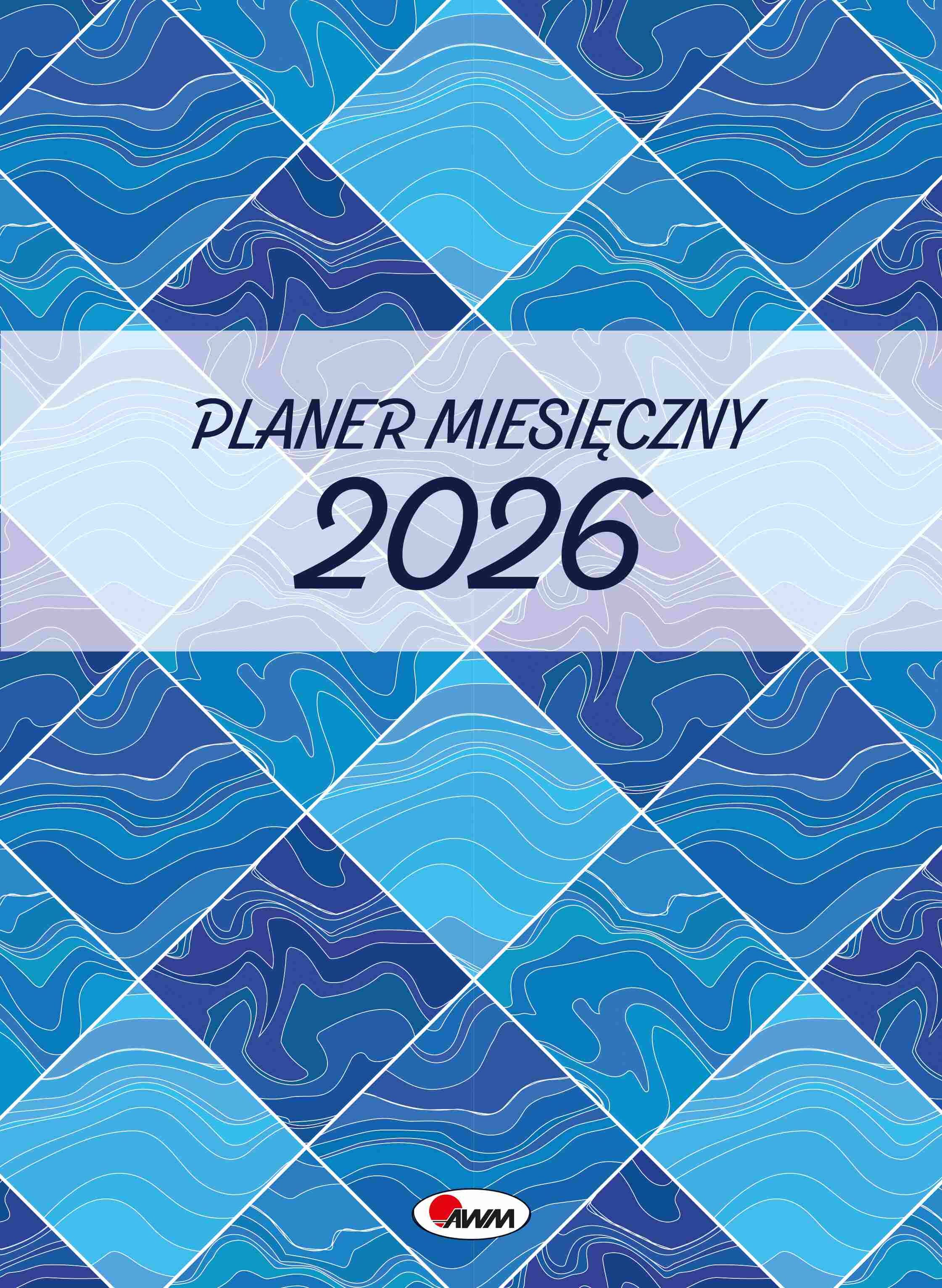 Kalendarz 2026 planer miesięczny A4 Kwadraty
