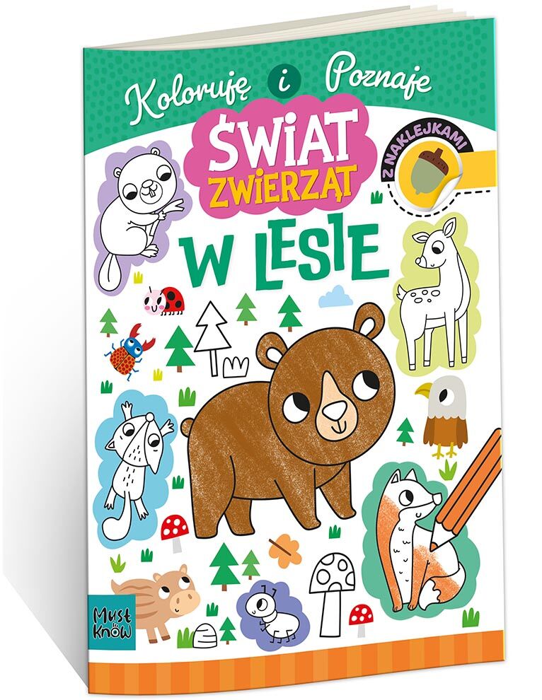 Kolorowanka A4 Świat Zwierząt w lesie
