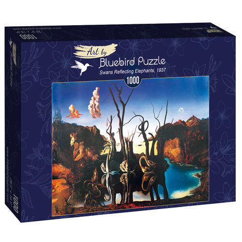 Puzzle Łabędzie odbijające się w wodzie jako słonie, Salvador Dali 1000