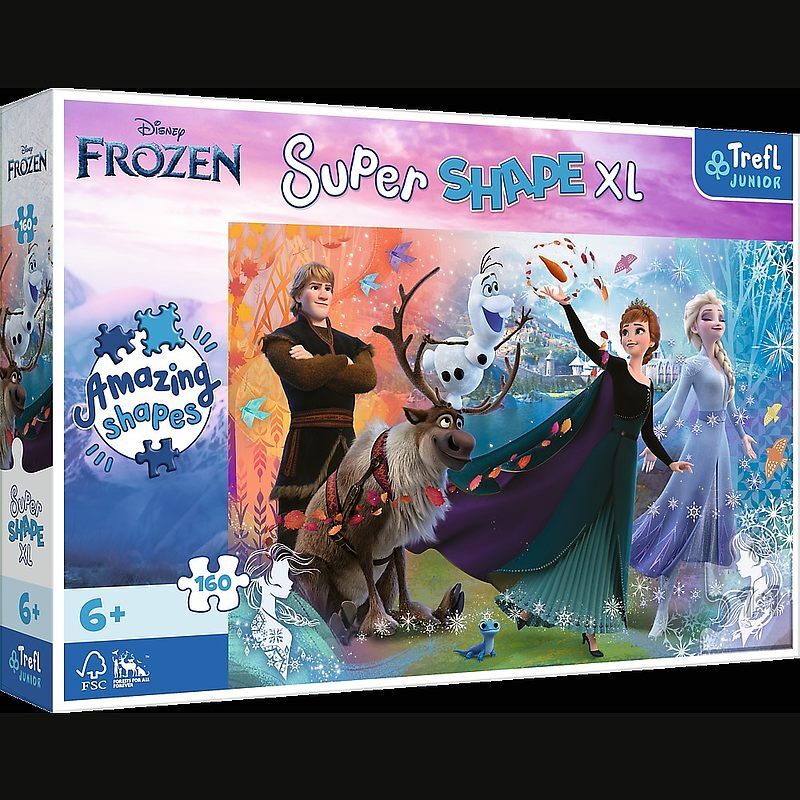 Puzzle 160 xl super shape odkryj świat frozen 50022