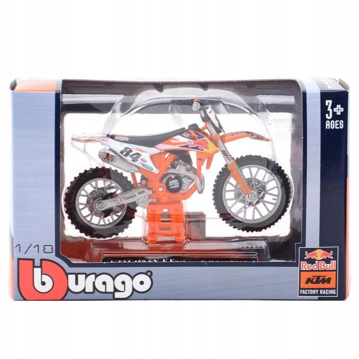Bburago Model 1:18 Motocykl Red Bull KTM 450 SX-F Motor Kros