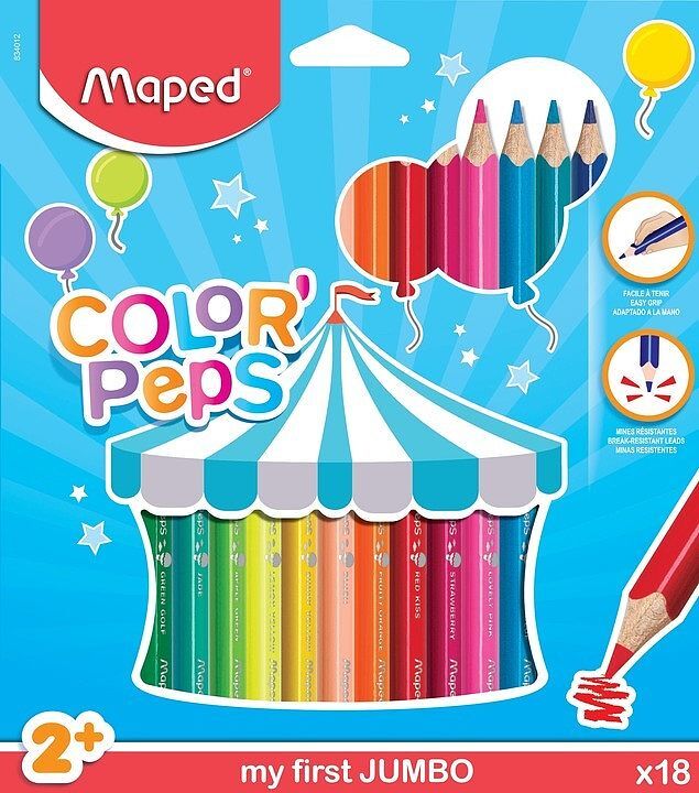 Kredki jumbo maped colorpeps early age trójkątne 18 kolorów