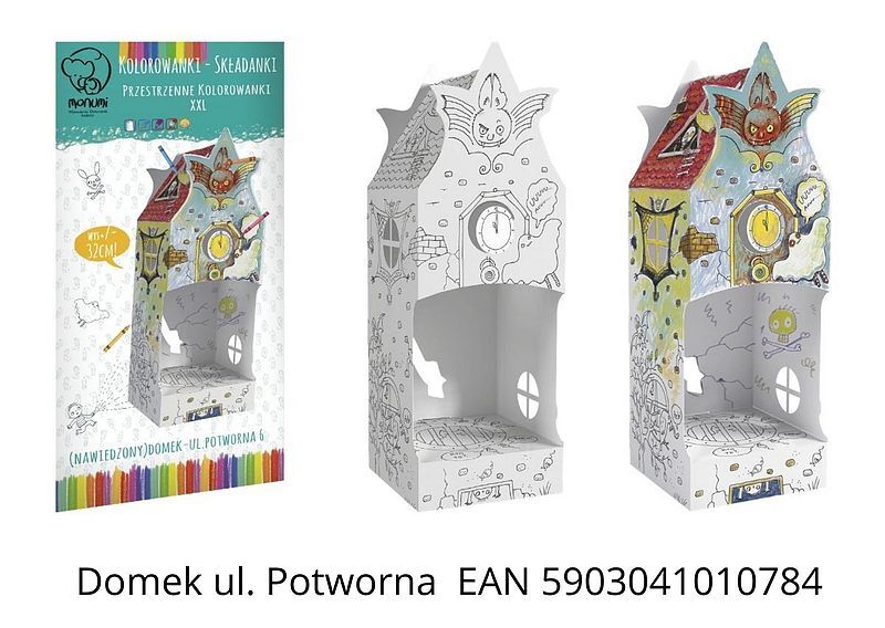 Mini domek do kolorowania potworna