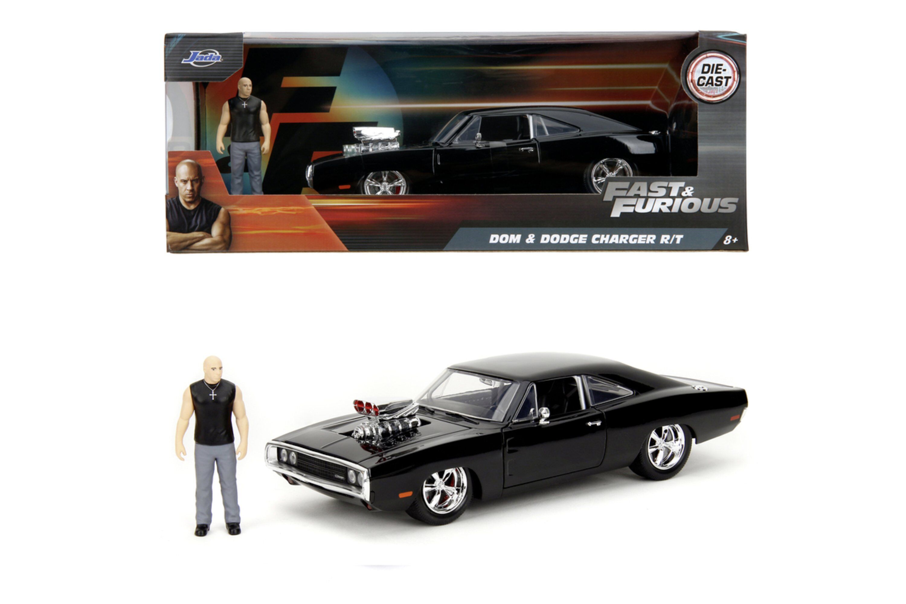 Pojazd metalowy 1:24 JADA F&F Dodge Charger 1970 z figurką
