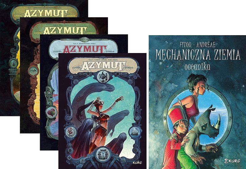 Azymut - pakiet 4 tomów plus gratis Mechaniczna ziemia