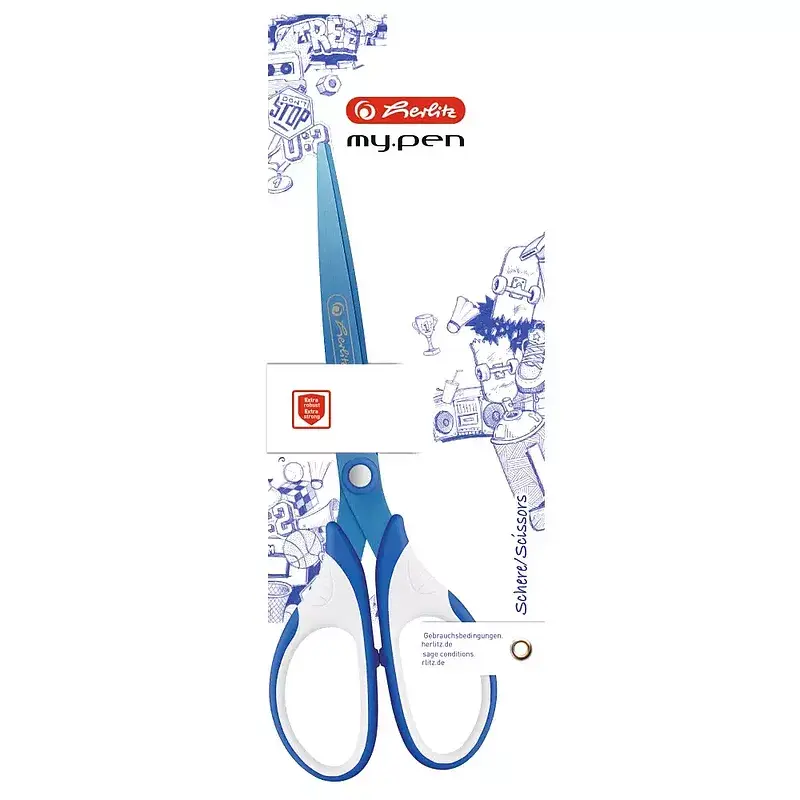 Nożyczki my. Pen 18cm niebiesko-białe