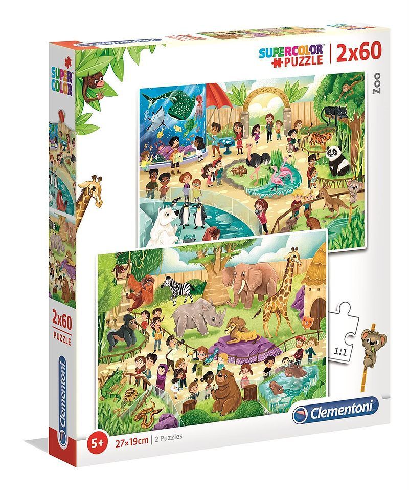 Puzzle 2x60 super kolor zoo 21603