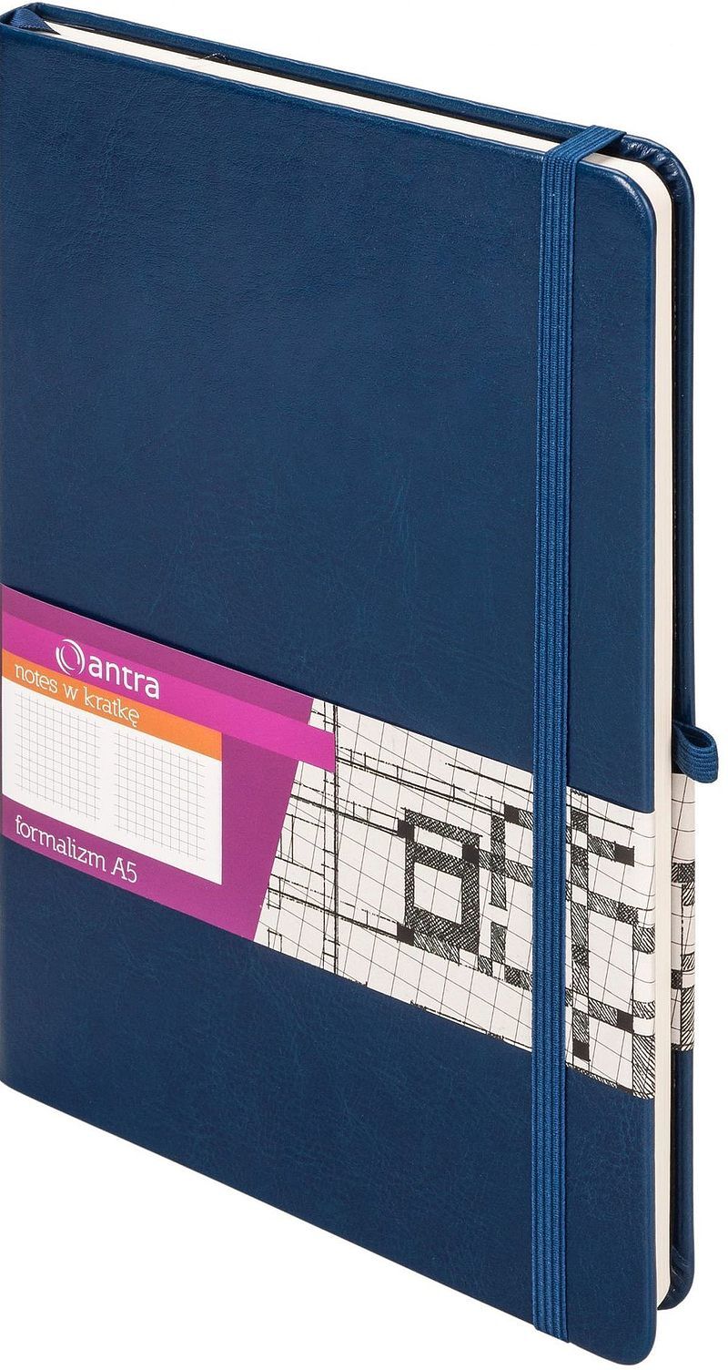 Notes A5 z gumką Formalizm kratka niebieski