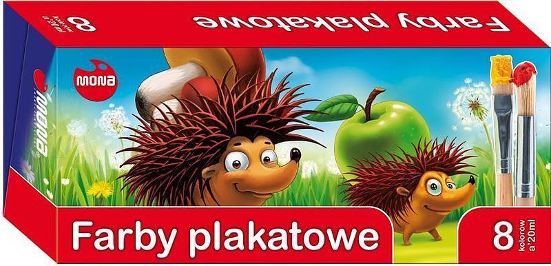 Farby plakatowe mona 8 kolorów, 20 ml