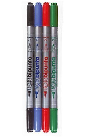 Pisaki dwustronne Dual Point Fibracolor 4 kol.