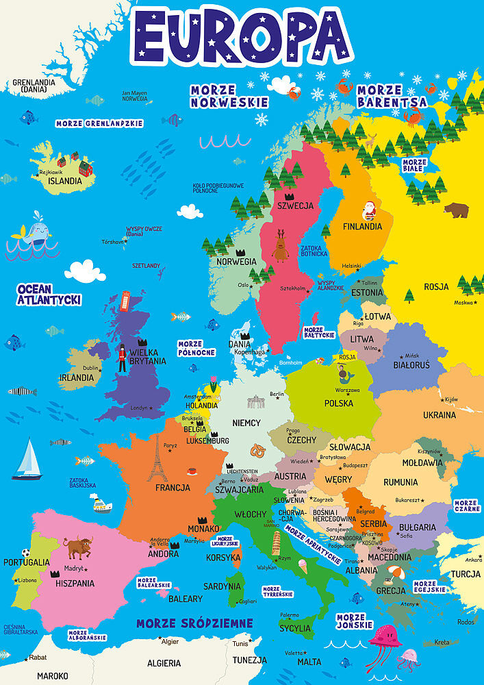 Plansza dwustronna a4 ściąga europa