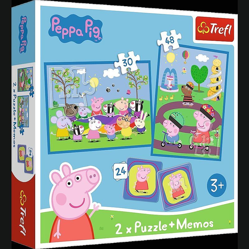 Puzzle 2w1 + memos radosne chwile ze świnką peppą 93331