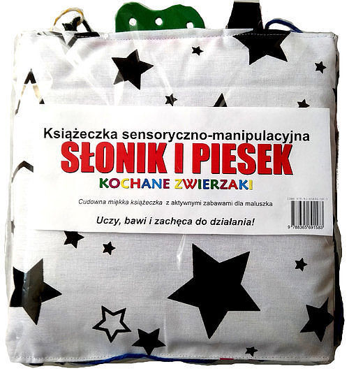 Słonik i piesek Książeczka sensoryczno-manipulacyjna