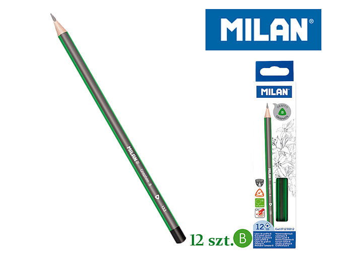Ołówek milan trójkątny b 12 sztuk
