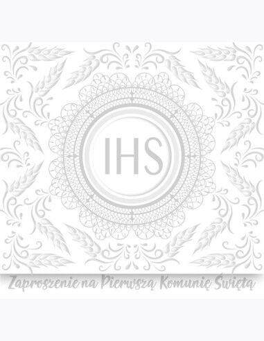Zaproszenie kwadrat ZKW 120x120 Komunia zest. 57194 Dziecięce - Chłopiec, Dziewczynka, Grafika, Religia, Srebrne, Tłoczenie
