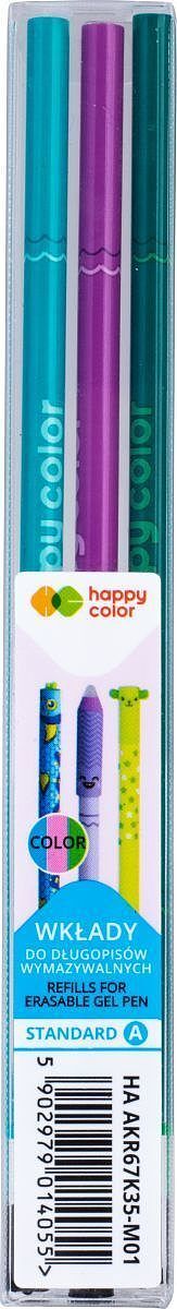 Wkłady do długopisu wymazywalnego standard a 0. 5 mm mix happy color 3szt