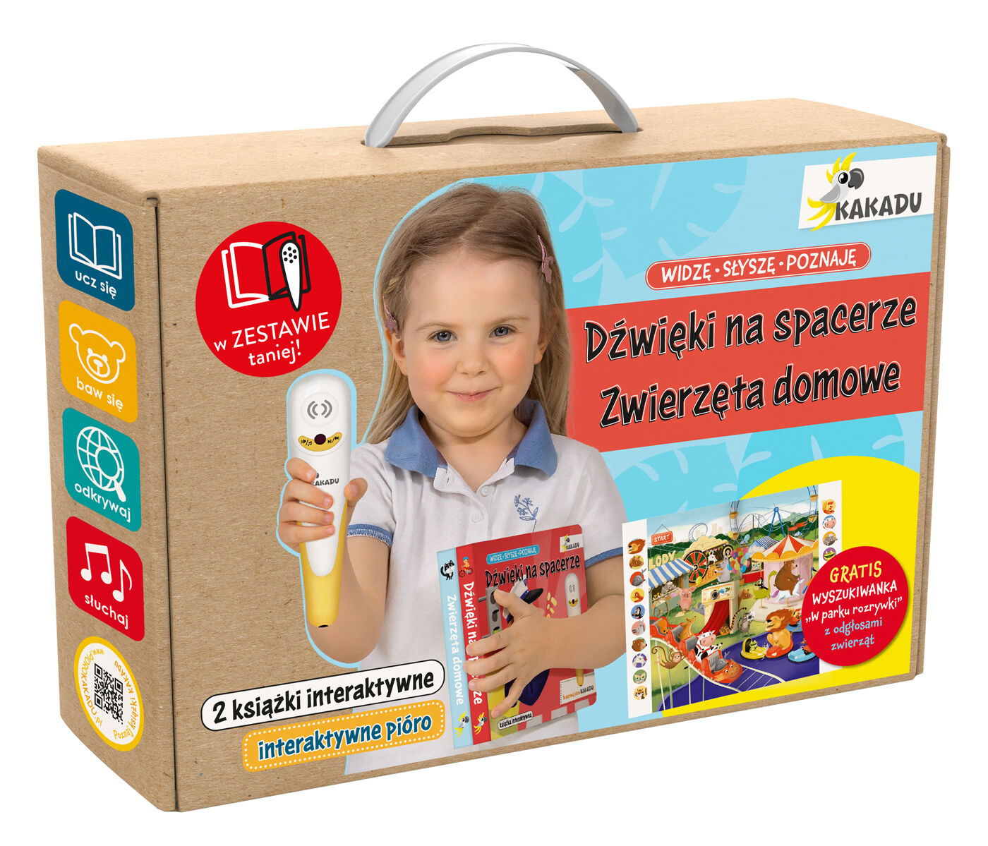 Mówiąca książka interaktywna „Widzę, słyszę, poznaję. Dźwięki na spacerze i Zwierzęta domowe”