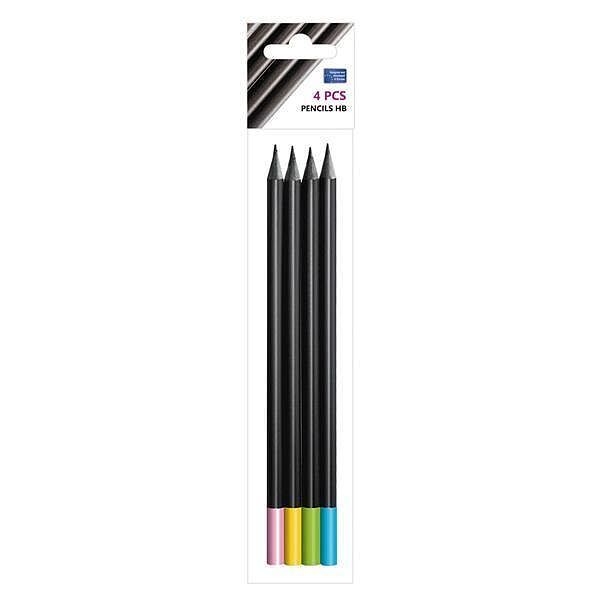 Ołówek hb okrągły black starpak 4 sztuki