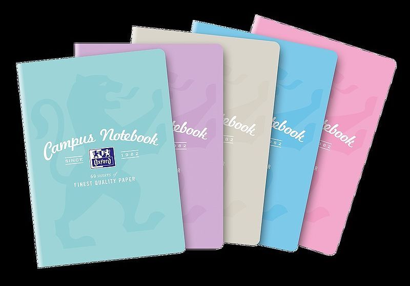 Zeszyt a5 60k kratka oxford campus pastel mix pakiet 5 sztuk
