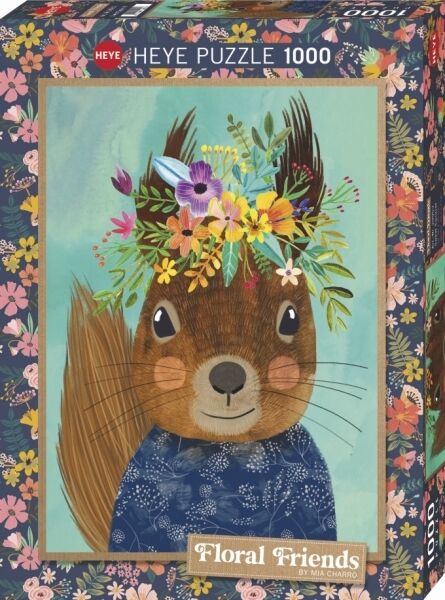 Heye, Puzzle 1000: Floral Friends - Wiewiórka (29953)