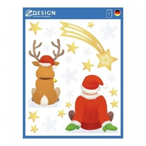 Naklejki na okno Z Design - Mikołaj i renifer (52299)