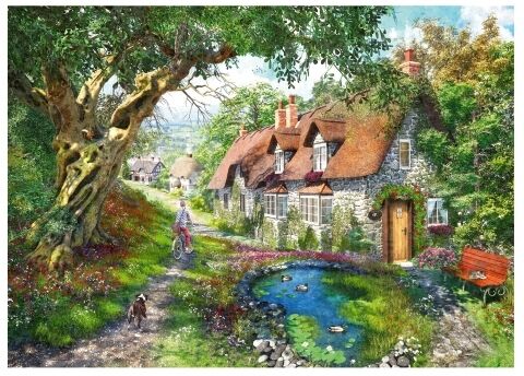 Puzzle 1000 Droga wśród wzgórza kwiatów