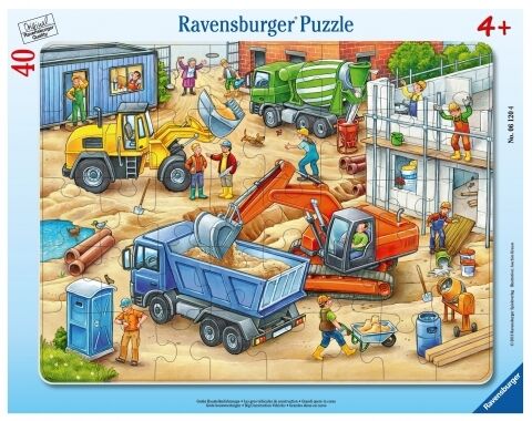 Puzzle w ramce 40 Wielkie pojazdy budowlane