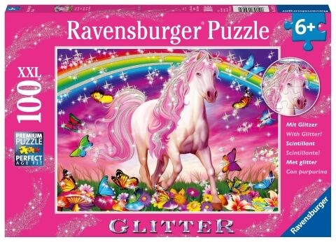 Puzzle 100 Jednorożec XXL brokat