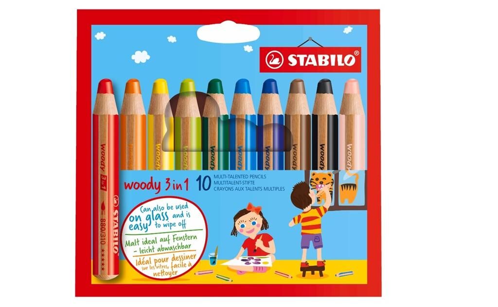Kredki Stabilo Woody 3w1, 6 kolorów