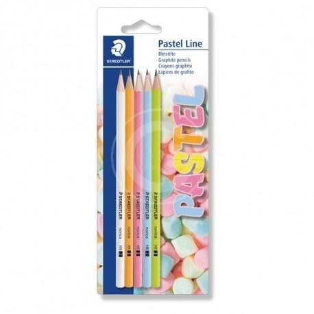 Ołówek Norica sześciokątny Pastel Line 2HB 5szt