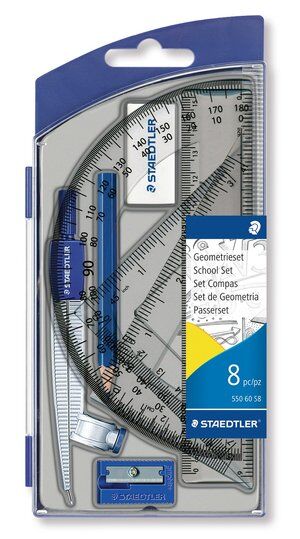 Zestaw geometryczny z cyrklem Staedtler Noris 550, 8 elementów (550 60 S8)